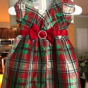 Bonnie Jean size 4T plaid Christmas dress with bow